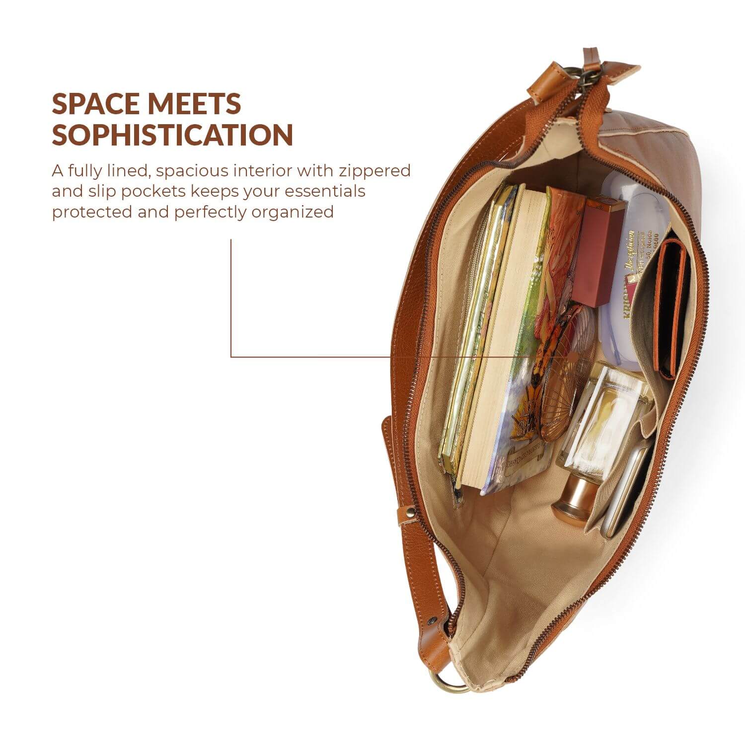 Paris Halbmond-Schultertasche | | Hellbraun