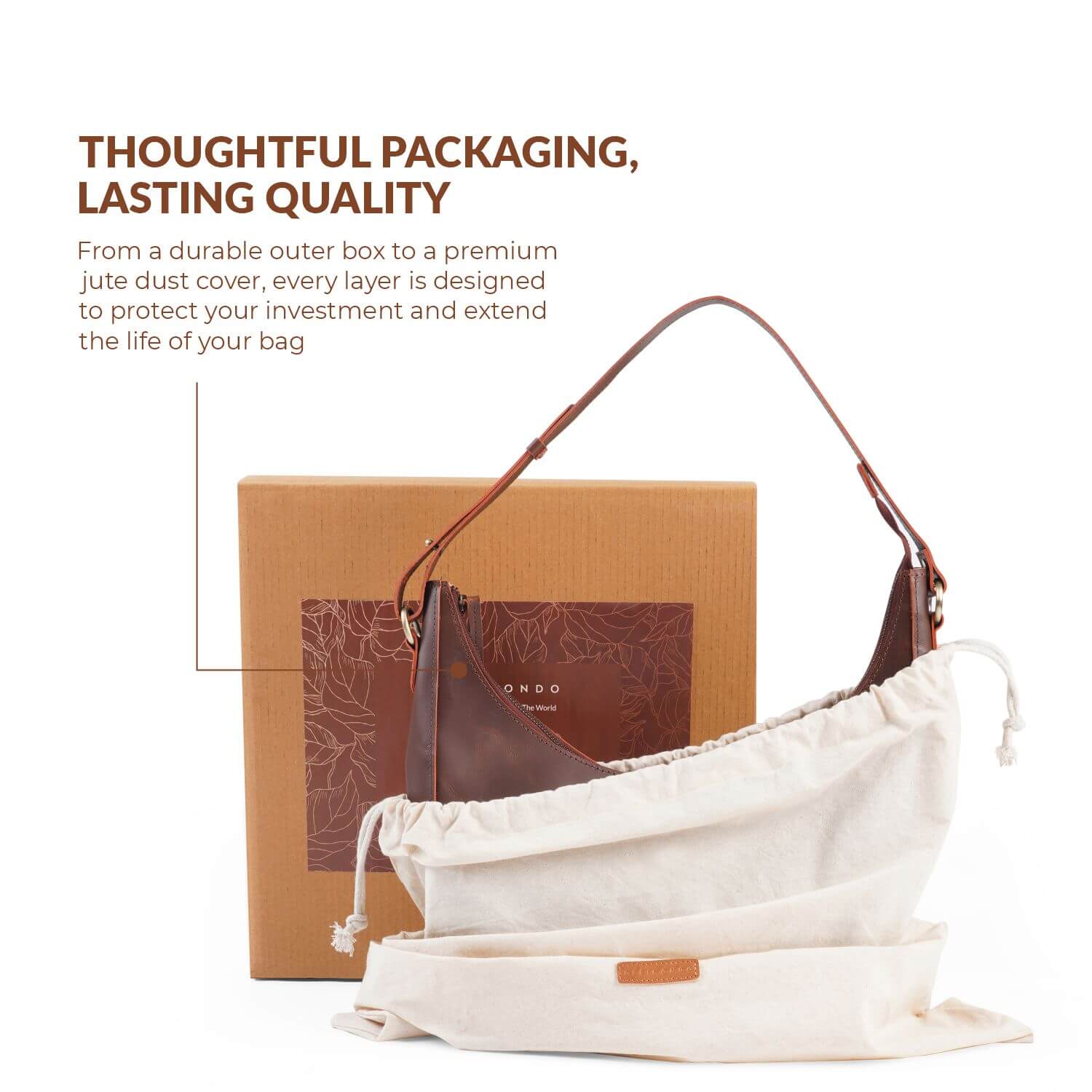 Paris Halbmond-Schultertasche | Braun